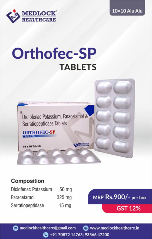 DICLOFENAC POTASSIUM, SERRATIOPEPTIDASE, PARACETAMOL TABLETS