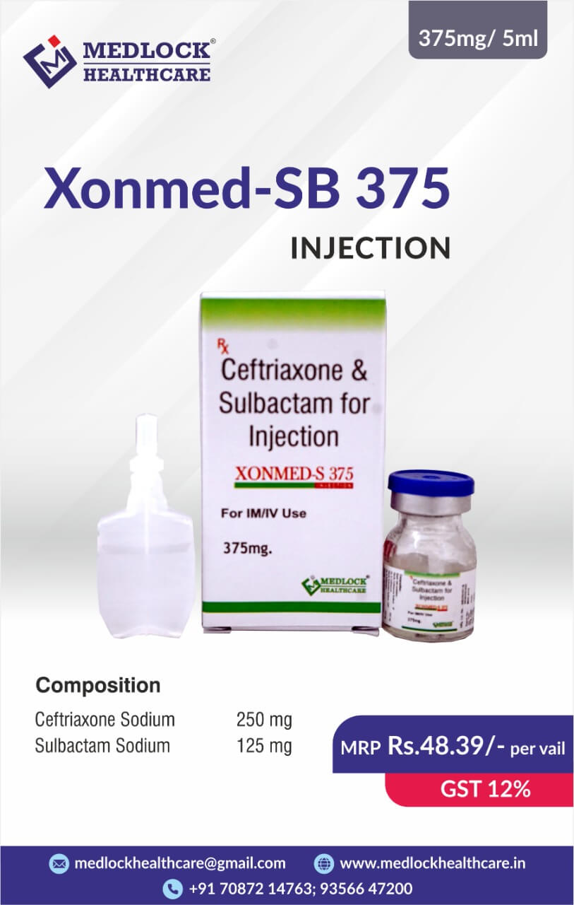 CEFTRIAXONE 250 MG AND SULBACTAM SODIUM 125 MG INJECTION