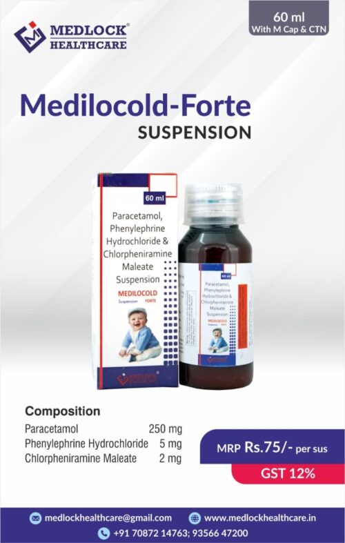 Paracetamol 250mg, Phenyelephrine 5mg, Chlorpheniramine Maleate 2mg Syrup