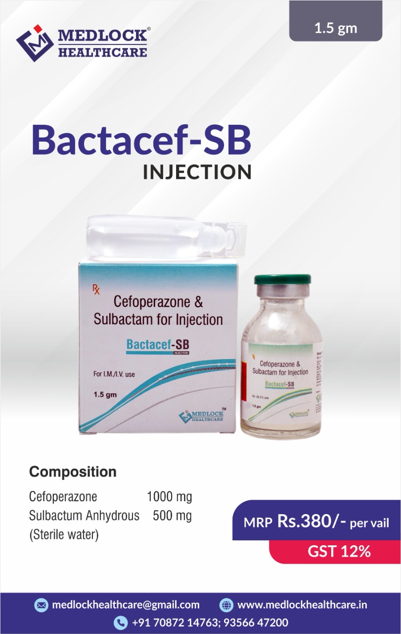 Cefoperazone 1000 and Sulbactum Anhydrous 500 mg Injection