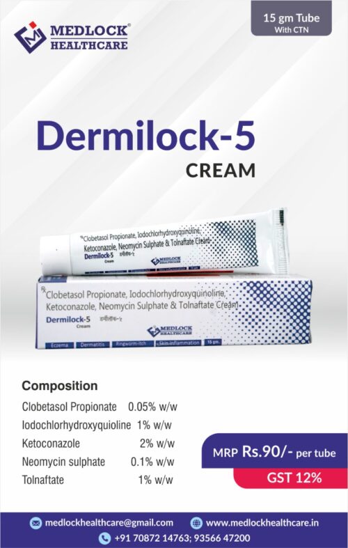Clobetasol Propionate0.05%W/W+Gentamycin,Tolnafate, Iodochlorhydroxyquinoline, Clotrimazole Ointment
