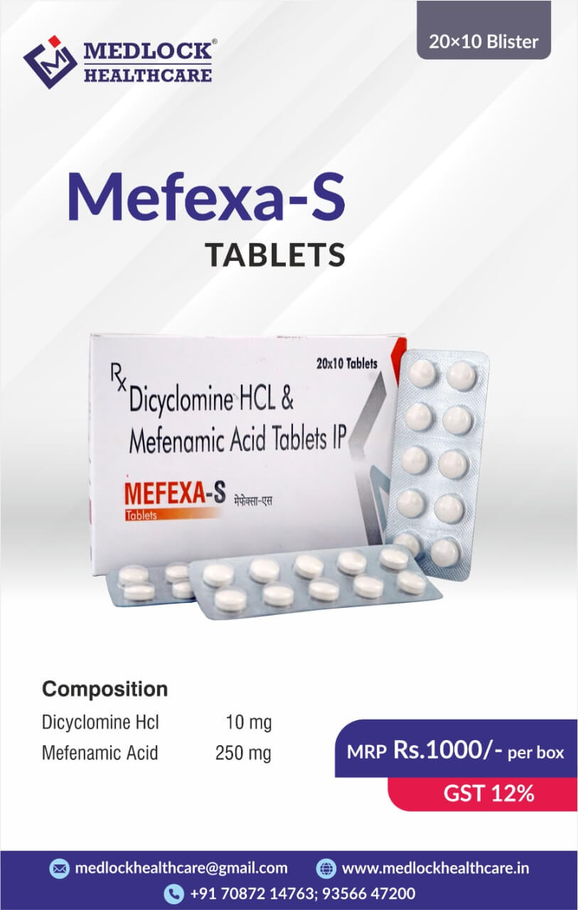 Mefenamic acid 250mg and Dicyclomine 10mg Tablet