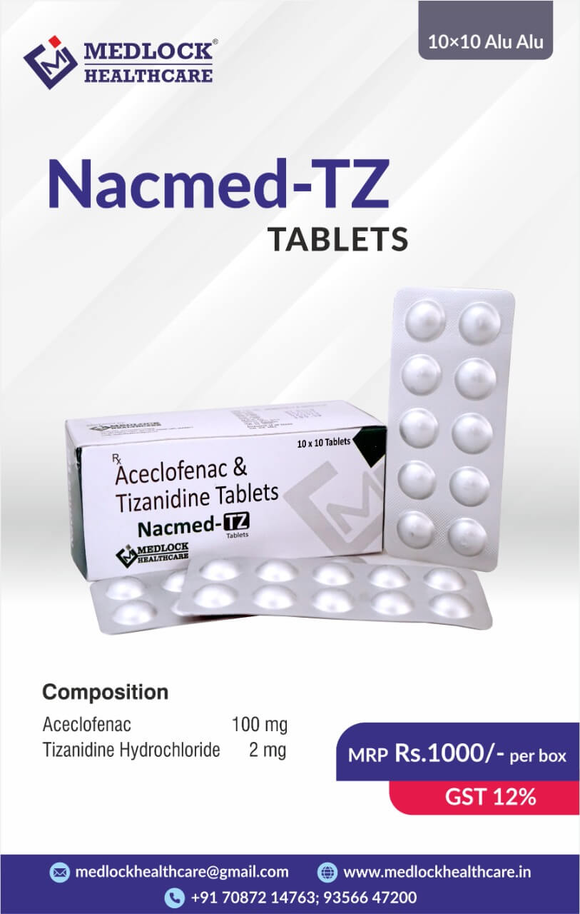 Aceclofenac 100 and Tizanidine 2mg Tablet