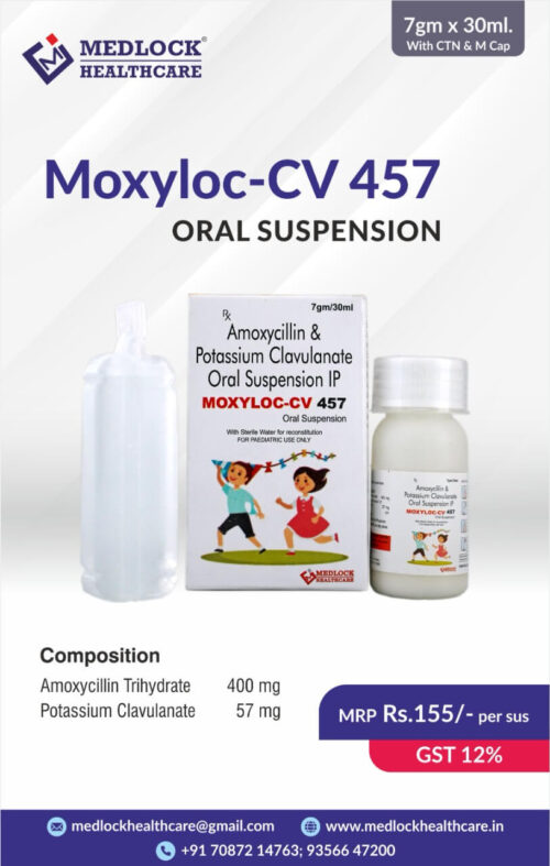 AMOXICILLIN 400MG and POTASSIUM CLAVULANATE 57MG ORAL SUSPENSION